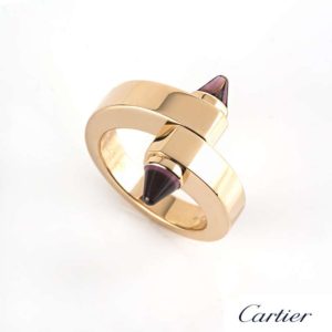 Cartier 18k Rose Gold Garnet Menotte Ring
