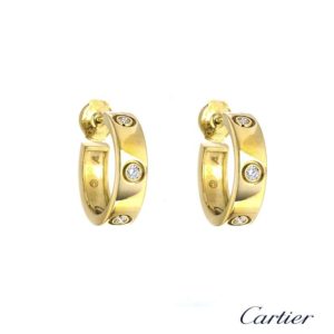 Cartier 18k Yellow Gold Diamond Love Earrings