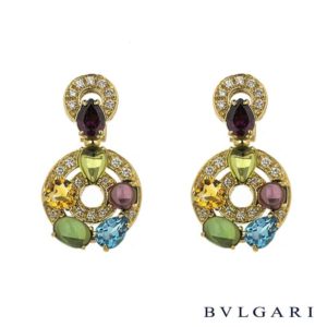 Bvlgari 18k Yellow Gold Astrale Multi-Stone Earrings