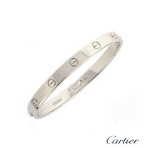 Cartier 18k White Gold Love Bangle Size 18 B6035418
