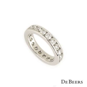 DeBeers Full Diamond Eternity Ring in Platinum J1AU23Z20P50