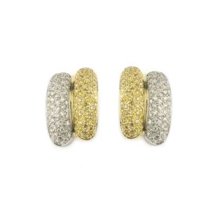 18k Yellow Gold Diamond Set Earrings