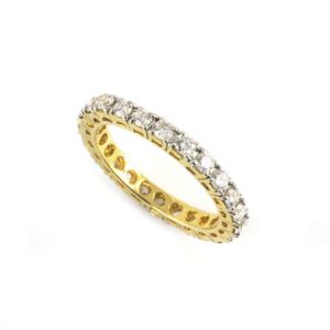 18k Yellow Gold Round Brilliant Cut Diamond Full Eternity Ring 1.12ct H/VS2