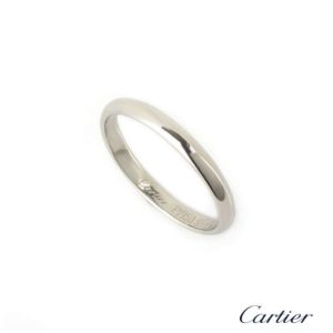 Cartier 2mm Wedding Band in Platinum Size 55 B&P