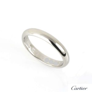 Cartier 4mm Wedding Band in Platinum Size 60 B&P