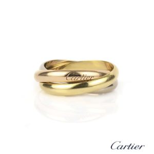 Cartier 18k Three Colour Gold Trinity Ring Size 53 B4052700