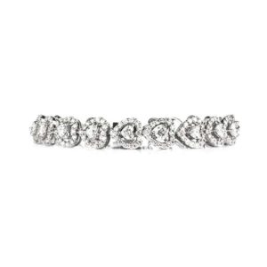 18k White Gold Diamond Heart Bracelet 5.45ct  F/SI1