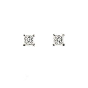 18k White Gold Princess Cut Diamond Earstuds 0.52ct I/VS