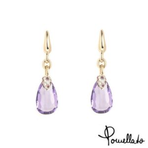 Pomellato 18k Rose Gold Amethyst Diamond Earrings