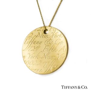 Tiffany & Co. 18k Yellow Gold Round Notes Pendant