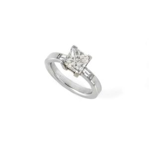Princess Cut Diamond Ring in Platinum 1.65ct J/VVS1
