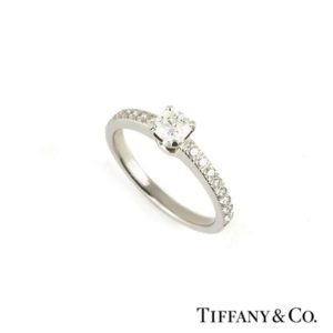 Tiffany & Co. Round Brilliant Cut Diamond Ring in Platinum 0.32ct G/VS1