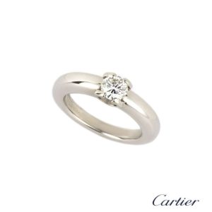 Cartier 18k White Gold C de Cartier Diamond Ring 0.50ct F/VVS1
