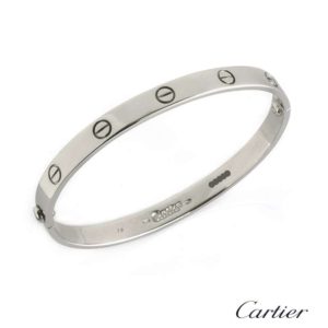 Cartier 18k White Gold Love Bangle Size 19 B6035419