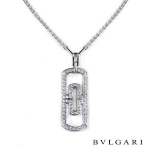 Bvlgari 18k White Gold Diamond Set Parentesi Pendant
