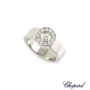 Chopard 18k White Gold Happy Diamonds Ring 823087-1110