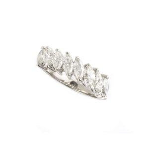 18k White Gold Marquise Cut Diamond Eternity Ring 1.70ct I/SI