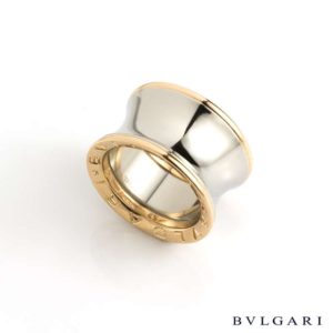 Bvlgari Steel and 18k Rose Gold B.zero1 Ring  AN855685