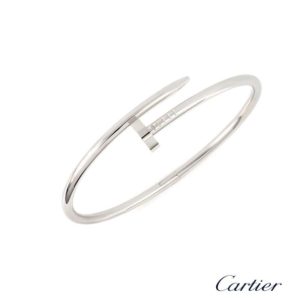 Cartier 18k White Gold Juste Un Clou Bangle Size 20 B&P B6037615