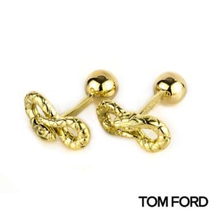 Tom Ford 18k Yellow Gold Snake Cufflinks
