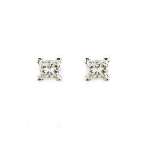 18k White Gold Princess Cut Diamond Earstuds 0.50ct H/VS1