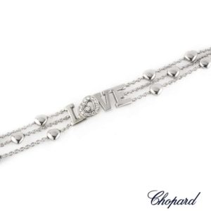 Chopard 18k White Gold Happy Diamonds Bracelet 85/3527-20