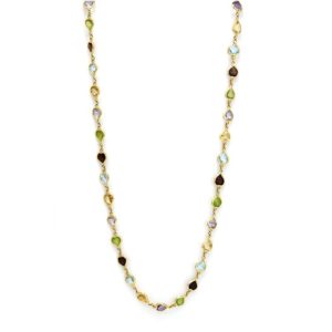 18k Yellow Gold Semi Precious Gemstone Necklace