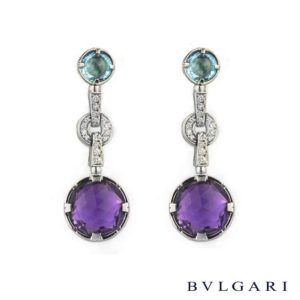 Bvlgari 18k White Gold Parentesi Cocktail Earrings B&P