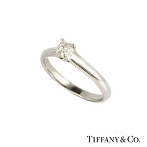 Tiffany & Co Lucida Cut Diamond Ring in Platinum 0.39ct H/VS1