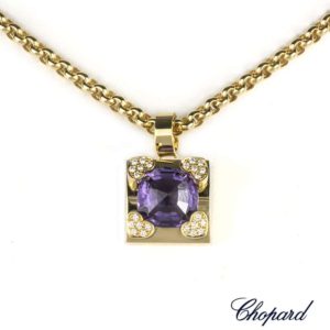 Chopard 18k Yellow Gold Amethyst and Diamond Pendant 79/3832/5