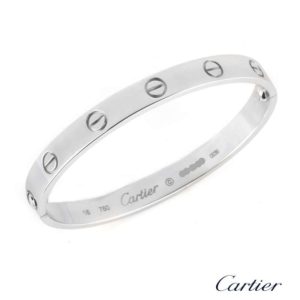 Cartier 18k White Gold Love Bangle Size 16 B6035416