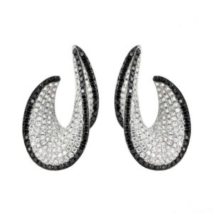18k White Gold Diamond Shell Earrings 3.00ct