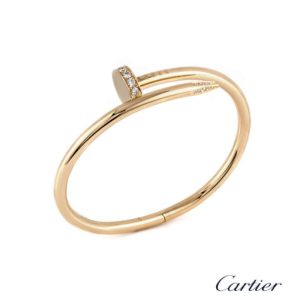 Cartier 18k Rose Gold Juste Un Clou Diamond Bangle B&P B6039015