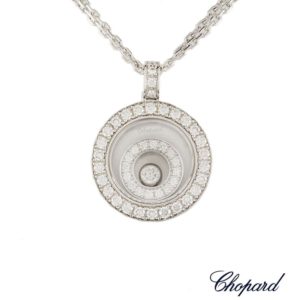 Chopard 18k White Gold Diamond Set Happy Spirit Pendant 70/5422/0-20