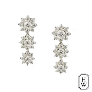 Harry Winston Sunflower Diamond Drop Earrings in Platinum