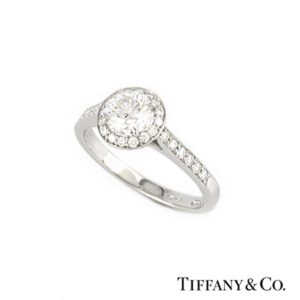 Tiffany & Co Embrace Diamond Halo Ring in Platinum 0.73ct