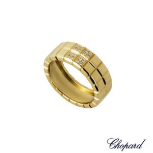 Chopard 18k Yellow Gold Diamond Set Ice Cube Ring 82/3790