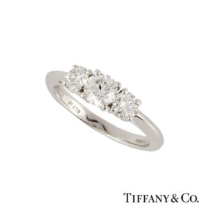 Tiffany & Co Diamond Trilogy Ring in Platinum