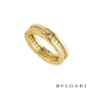 Bvlgari 18k Yellow Gold Diamond Set B.zero1 Ring AN850561