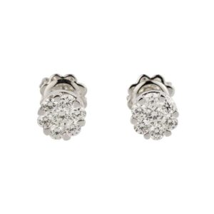 18k White Gold Diamond Cluster Earstuds 0.72ct