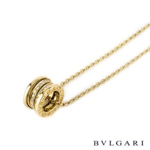 Bvlgari 18k Yellow Gold Diamond Set B.zero1 Pendant