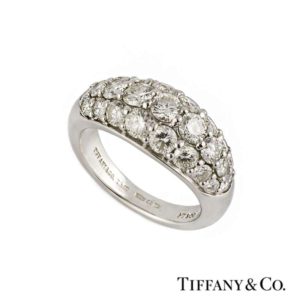 Tiffany & Co Diamond Set Bombe Ring in Platinum 2.95ct