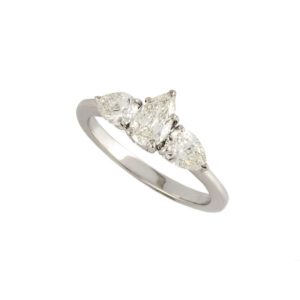 18k White Gold Pear Cut Diamond Ring 1.81ct