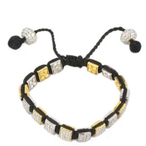 18k White and Yellow Gold Diamond Set Silk Bracelet