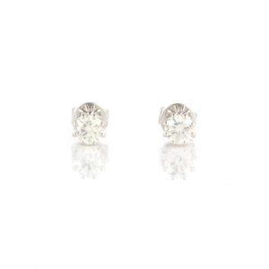 18k White Gold Round Brilliant Cut Diamond Earstuds 0.80ct