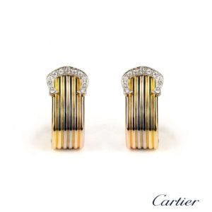 Cartier 18k Three Colour Gold C de Cartier Diamond Earrings