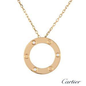 Cartier 18k Rose Gold Diamond Set Love Pendant B7014500