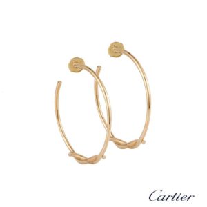 Cartier 18k Rose Gold Entrelaces Hoop Earrings B&P