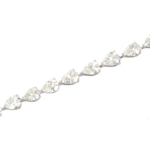 18k White Gold Pear Cut Diamond Bracelet 9.68ct