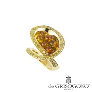 De Grisogono 18k Yellow Gold Sapphire and Diamond Dress Ring